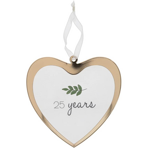 4.75" 25 Years Glass Ornament