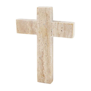 Travertine Cross - Cream