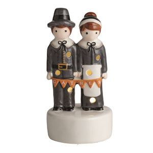Pilgrim Couple LED Light Up Sitter