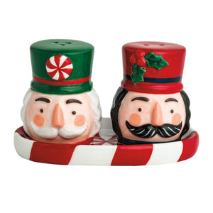 Nutcracker Solider Heads Salt & Pepper Set, 4"