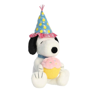 Peanuts Birthday Hat Snoopy with Cupcake 12" Stuffed Plush