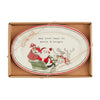 Nostalgic Santa in  Sleigh Oval Sentiment Plate Merry & Bright, 10"