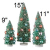 9" to 15" Bottle Brush Sisal Tree with Shiny Ornaments