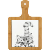 Animal Antics Cat Bamboo & Ceramic Tile Trivet