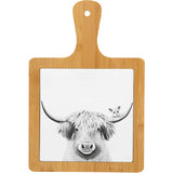 Animal Antics Highland Cow Bamboo & Ceramic Tile Trivet