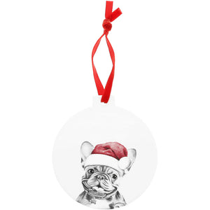 Animal Antics Frenchie 4" Ceramic Holiday Ornament