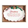 Christmas with Family and Friends Sentiment Tray with Sculpted Green Bow Reindeer
