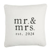 Mr. & Mrs. Est. 2024 Lumbar Square Cotton Pillow 16"x16"