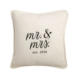 Square Pillow Mr. & Mrs. Est. 2026
