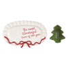 The Most Wonderful Time of the Year Red Bow Platter & Green Tree Tidbit Bowl Dish Set of 2, 11.25"