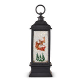 11" Santa's Sleigh Flying Rotating Glitter Water Lantern