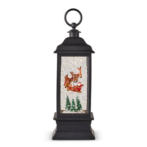 11" Santa's Sleigh Flying Rotating Glitter Water Lantern
