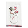 Nostalgic Christmas Printed Towel Snowman with Candy Cane Celebrate the Season
