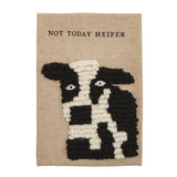 Embroidered Farm Cow Not Today Heifer Towel