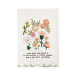 Moms Make the World Beautiful Embroidered Floral Towel