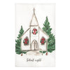Christmas Eve Printed Tea Towel Church Silent Night
