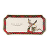 Nostalgic Reindeer Tartan Rectangular Tray Believe in the Magic of Christmas