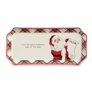 Nolstagic Santa Tartan Rectangular Tray It's the Most Wonderful Time of the Year