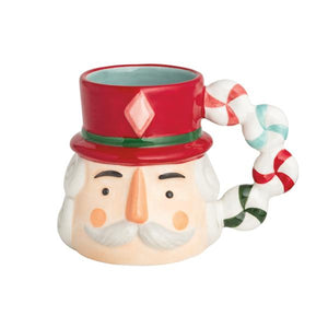 Red Hat Nutcracker with Peppermint Candy Handle Mug, 13 Oz.