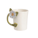 Blue Dimensional Flower Sculpted Mug 
