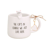 The Cat's In Charge We Just Live Here Dimensional Figure Mug