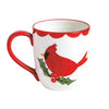 Red Cardinal Bird on Holly Berry Coffee Mug