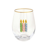 Beaded Birthday Candles Stemless Wine Glass