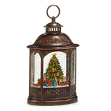 11" Evergreen Tree with Toys Musical Lighted Water Lantern Plays O' Christmas Tree