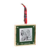 The Grands Wood & Acrylic Frame Holiday Ornament with Ribbon Loop Hanger, 4"