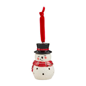 Classic Snowman LED Light Up Sculpted Pierced Holes Ornament, 3.75"