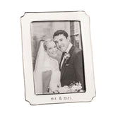 Mr. & Mrs. Enamel Metal Frame Holds 5" x 7" Photo
