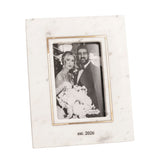 Est. 2026 Gold Inlay Marble Wedding Frame Holds 4" x 6" Photo