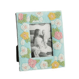 Blue Beaded Floral Frame 5.5" x 4.25"