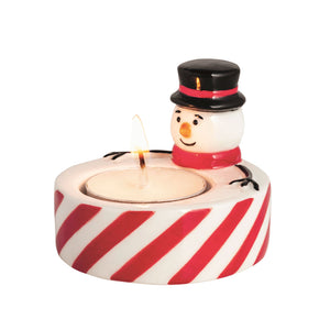 Snowman Melting Holiday Tealight Holder, 3"