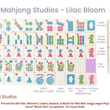 Lilac Bloom American Mahjong Tile Set (166 Tiles)