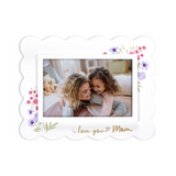 4x6 I Love You Mom Floral Ruffle Ceramic Picture Frame