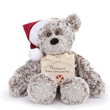 Mini Holiday Giving Bear 8.5" Stuffed Plush with Santa Hat