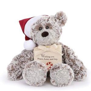 Mini Holiday Giving Bear 8.5" Stuffed Plush with Santa Hat
