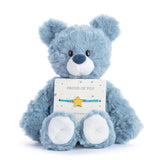 Proud of You Turquoise Bear Stuffed Animal Plush 8"