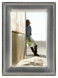 2-Tone Metal Beaded Picture Frame Holds 4"x6" Photo