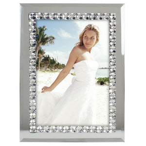 Jeweled Mirror Picture Frame Holds 5" x 7" Photo