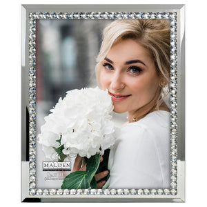 Jeweled Mirror Picture Frame Holds 8"x10" Photo