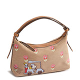 Vera Bradley Country Club Peanuts Floral in Oxford Canvas Peanuts Roxbury Crescent Shoulder Bag