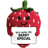 Crocheted Mini Fruit Plush Strawberry Crocheted Mini