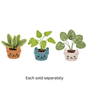 6.75" Crochet Cat House Plant Plush