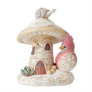 Jim Shore Heartwood Creek Woodland Mushroom House/Bird