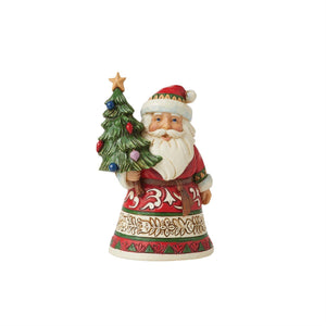 Jim Shore Heartwood Creek Mini Santa Holding Tree
