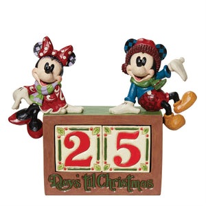 Jim Shore Disney Traditions Mickey & Minnie Countdown Bloc