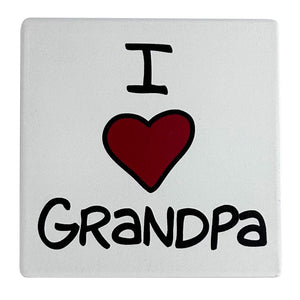 Our Name is Mud 4" Ceramic Coaster I Heart Grandpa