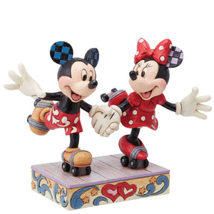 Disney Traditions Mickey & Minnie Roller Skating Figurine
